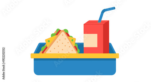 Lunchbox with Sandwich and Drink - Healthy School Meal