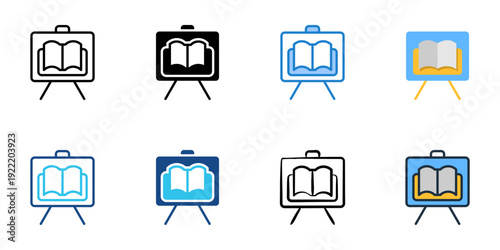 Education and Training icons set multiple style collection. Editable stroke 
