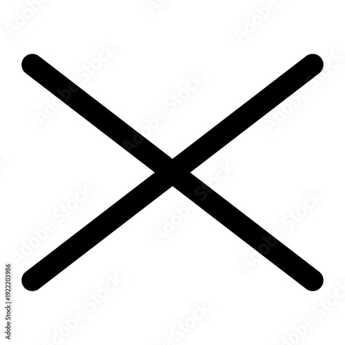 A versatile black X mark icon, ideal for indicating close, delete, error, or cancel functions in digital interfaces.