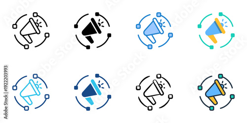 Public Awareness icons set multiple style collection. Editable stroke 
