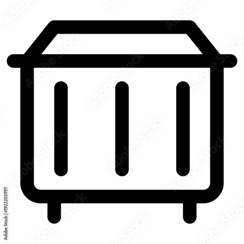 Clean and modern outline trash can icon for digital interfaces. Ideal for delete, waste, and recycling functions.