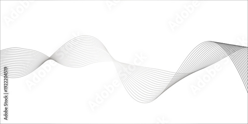 Abstract blue wave vector illustration featuring flowing digital lines and curved shapes on a decorative business background design