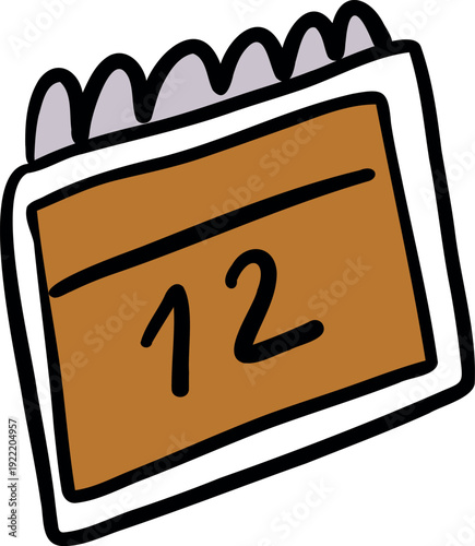 Hand drawn doodle of a calendar, travel date planning illustration isolated on white