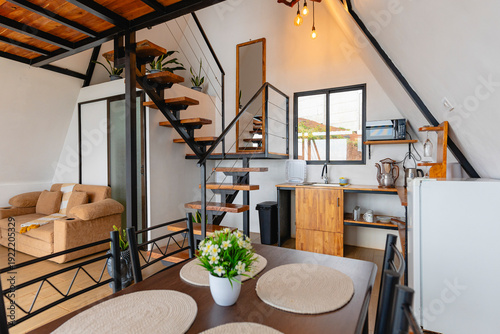 Minimalist cabin interior