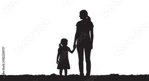 Parent & Child Silhouette Icon Set: Love & Bond