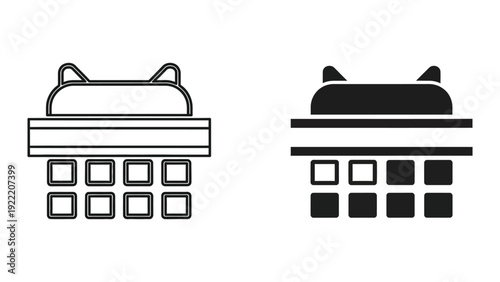 Electronic Keyboard or Controller Input Device Vector Icons