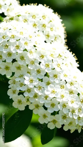 White Flowers in Full Bloom Closeup.