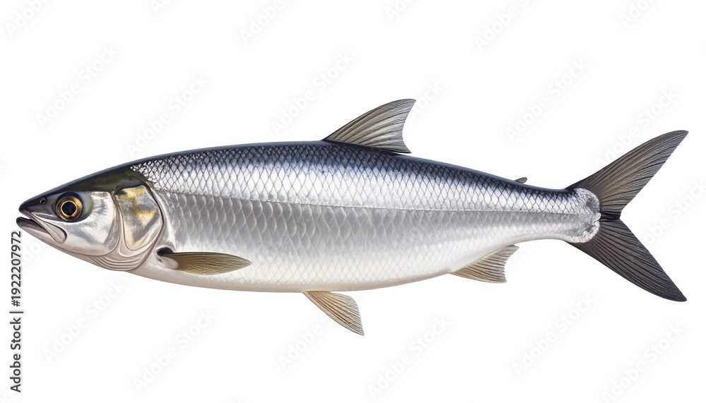 Fototapeta premium Atlantic Herring Fish Isolated on transparent Background – Realistic Marine Illustration