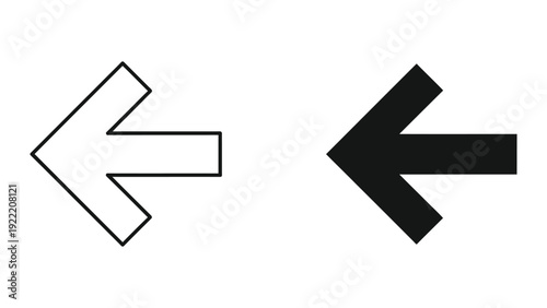 Free Download Minimalist Left Arrow Icon with Geometric Shape, Clean Direction Indicator Vector - GFXLoad