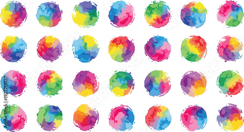 Vibrant colorful globe illustrations in modern artistic style