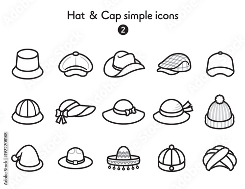 シンプルアイコン集 帽子