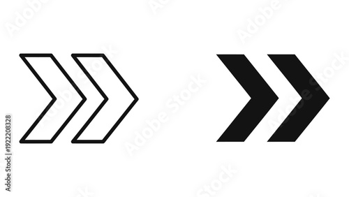 Double Chevron Right Arrows for Fast Forward, Next & Skip Navigation Icon