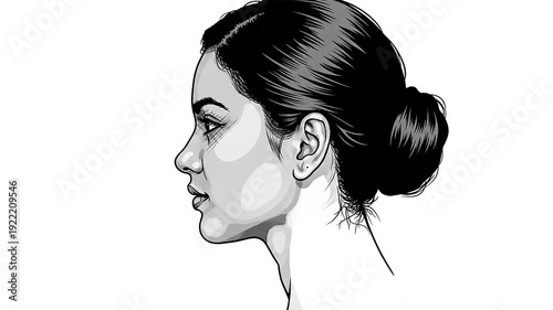 Woman Profile Illustration Transformation Sequence.