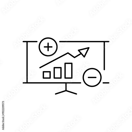 成果報告をイメージしたビジネスアイコン