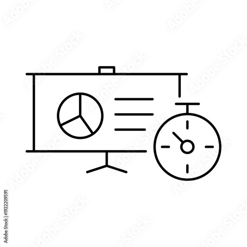 タイムマネジメントをイメージしたビジネスアイコン