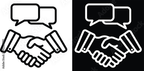 approach Two-tone version in black and white background