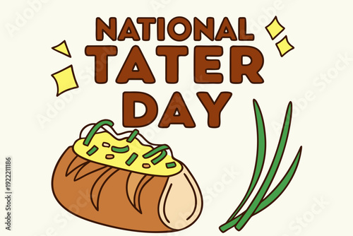 Tater and Potato Snack Vector Illustration, National Food Day Concept