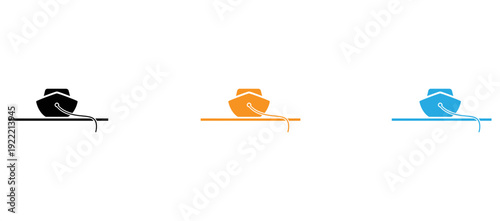 Three different vehicles on a single track with varying designs and colors isolated on transparent background, Vector