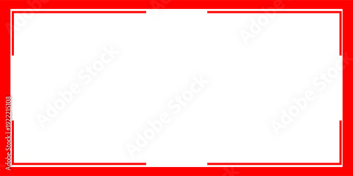 A minimalist red and white rectangular frame with rounded corners, perfect for presentations, invitations, or graphic design projects