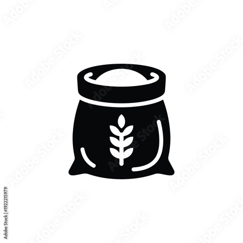 Bag of Grain Icon Simple Flat Design Agricultural Product Symbol