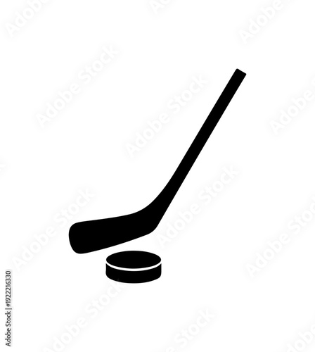 Hockey stick and puck illustration for sports design