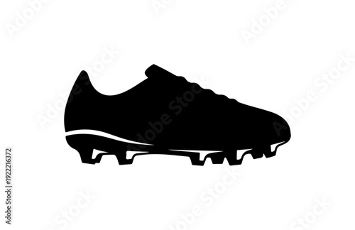 Black soccer cleat vector silhouette