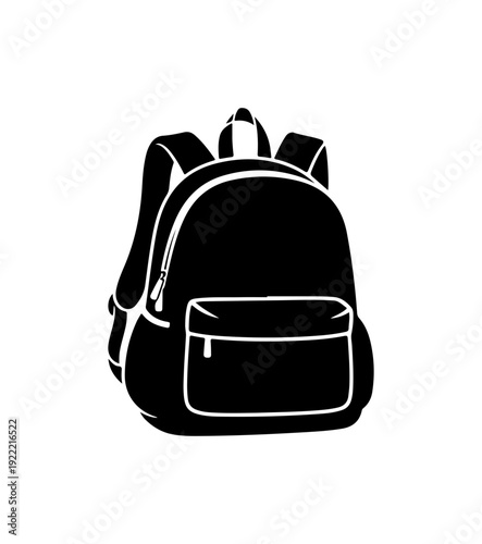 Vector black backpack icon