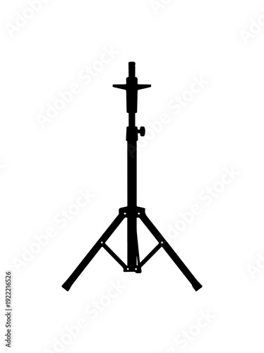 Vector illustration of a black tripod stand