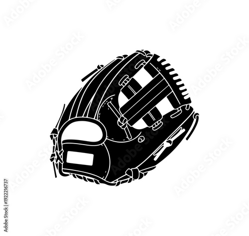 Vector illustration of a black baseball glove
