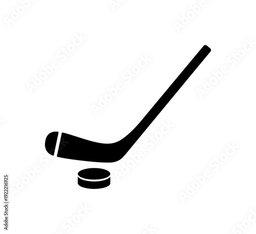 Vector hockey stick and puck icon
