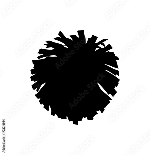 Black pom pom silhouette for cheerleading and sports events