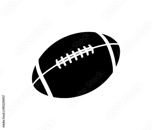 Vector black rugby ball icon