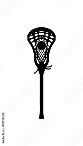 Black lacrosse stick vector icon