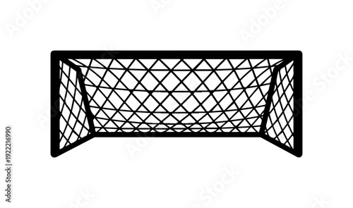 Soccer goal net isolated on transparent background