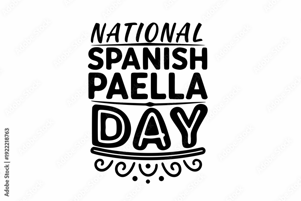 Fototapeta premium National Spanish Paella Day Celebration Vector, Seafood and Rice Dish Design