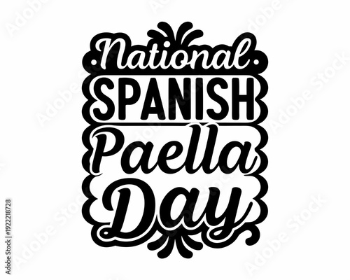 Spanish Paella Dish Vector, National Food Celebration Illustration