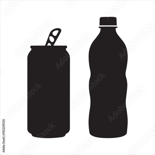 Energy Drink Vector, Silhouette, Illustration