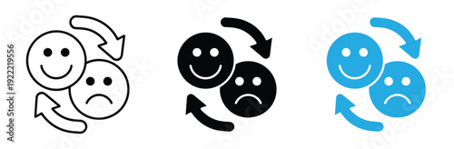 Customer feedback and emotional intelligence icon vector. Symbol for user experience, mood tracking, mental health, and satisfaction rating. Vector Illustration.