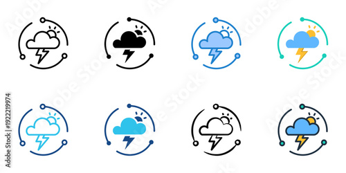 Climate Adaptation icons set multiple style collection. Editable stroke 

