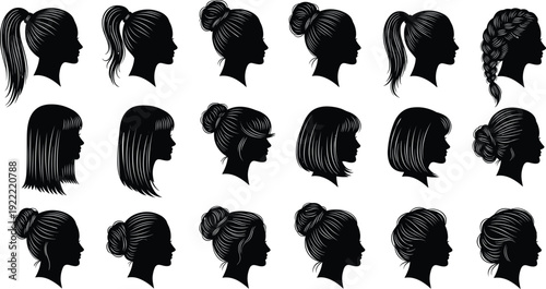 Mega collection of professional business people silhouettes featuring walking figures presentation gestures and diverse avatar headshot profile icons isolated on white background vector