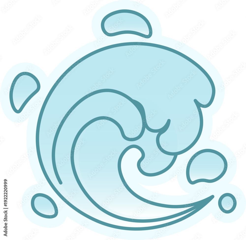 Fototapeta premium Illustration of Blue Water Splashes vector shape