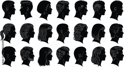 Mega collection of professional business men and women silhouettes in formal suits pointing presenting and standing plus diverse avatar icons isolated on white background vector