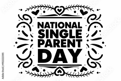 National Single Parent Day Celebration Vector Design with Family Concept