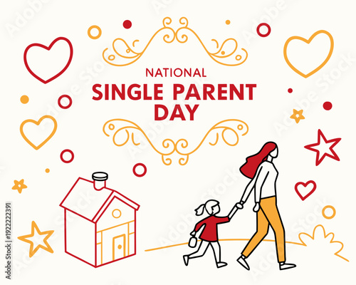 Single Parent Appreciation Day Typography Vector Illustration