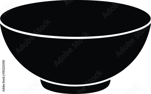 Baby bowl silhouette vector art illustration and minimal black and white design