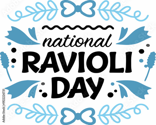 NATIONAL RAVIOLI DAY vector illustration isolated on white background