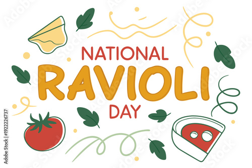 National Ravioli Day Italian Pasta Celebration Vector Design