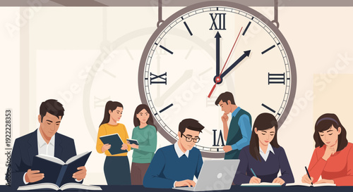 Teamwork and Time Management Professionals Collaborating Under Pressure.