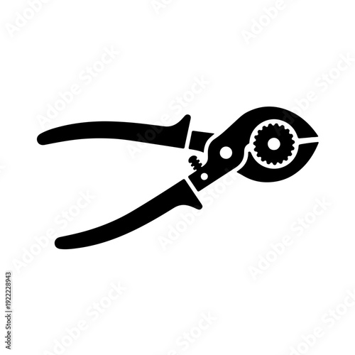 Professional tile nipper icon. Manual ceramic and glass mosaic cutting pliers vector illustration. Hand tool for precision trimming and curved cuts, isolated on white background