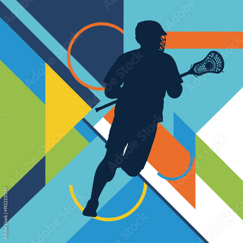 Lacrosse Player Celebrating Goal with Raised Stick